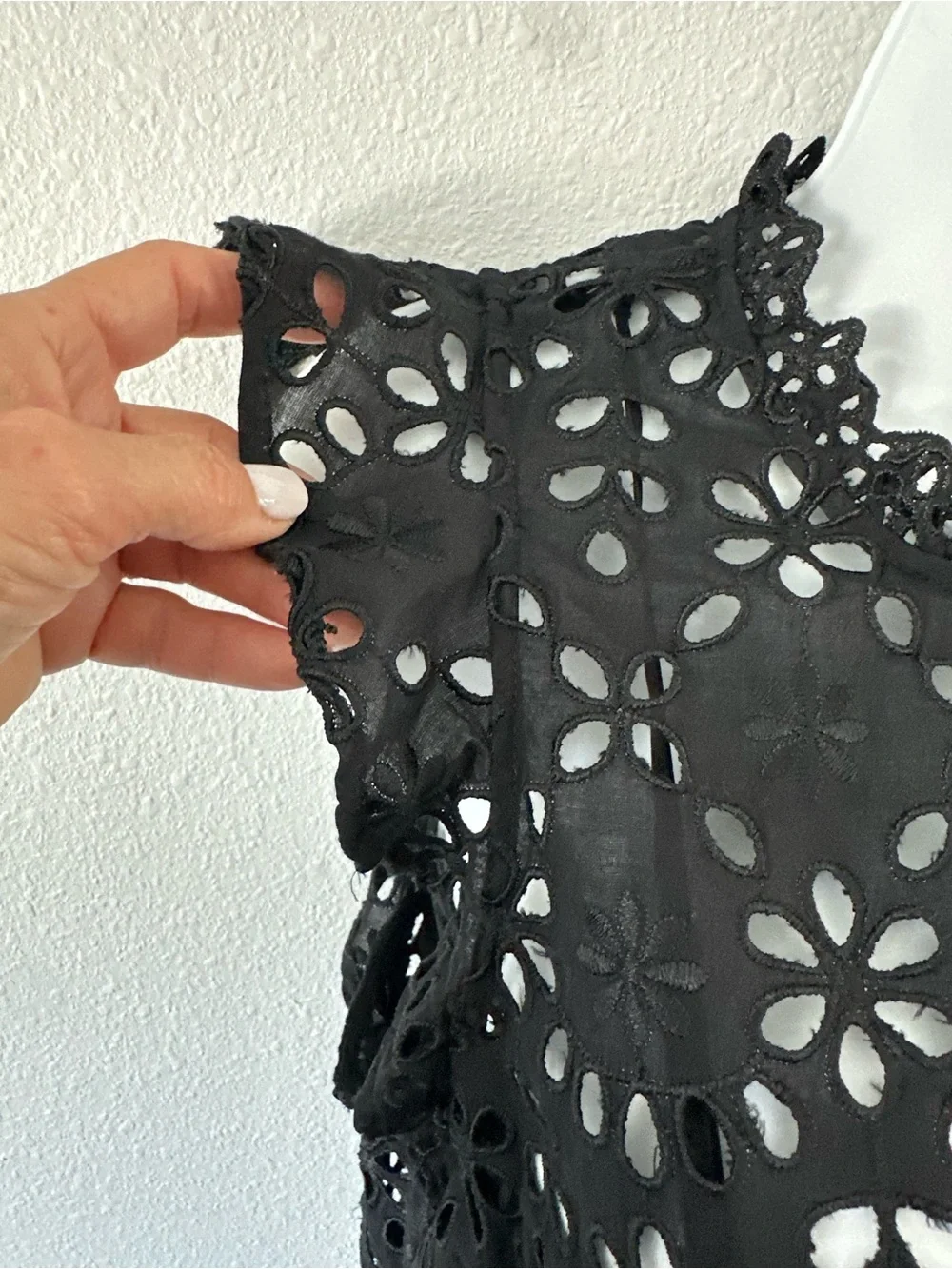 J. Crew Black Crochet Lace Sleeveless Shell‎